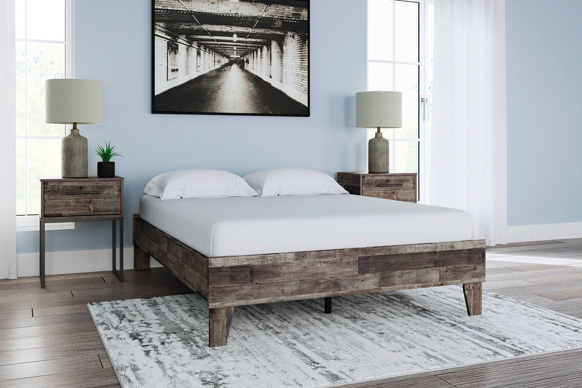 Neilsville Multi Gray Full Platform Base Bed from Ashley - Luna Furniture