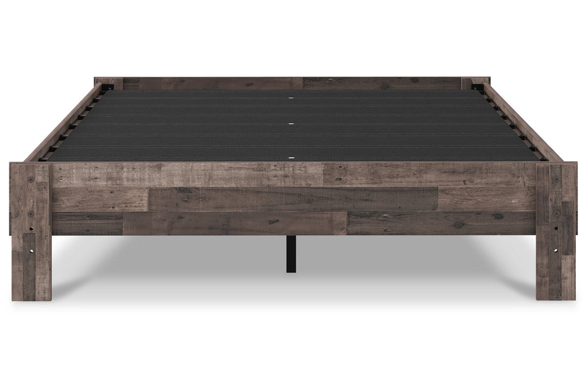 Neilsville Multi Gray Queen Platform Base Bed from Ashley - Luna Furniture