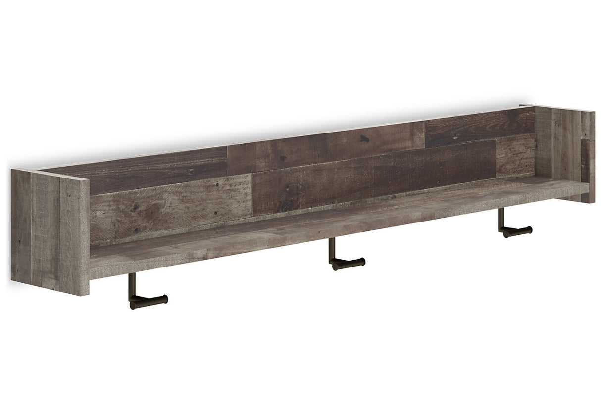 Neilsville Multi Gray Wall Mounted Coat Rack with Shelf from Ashley - Luna Furniture