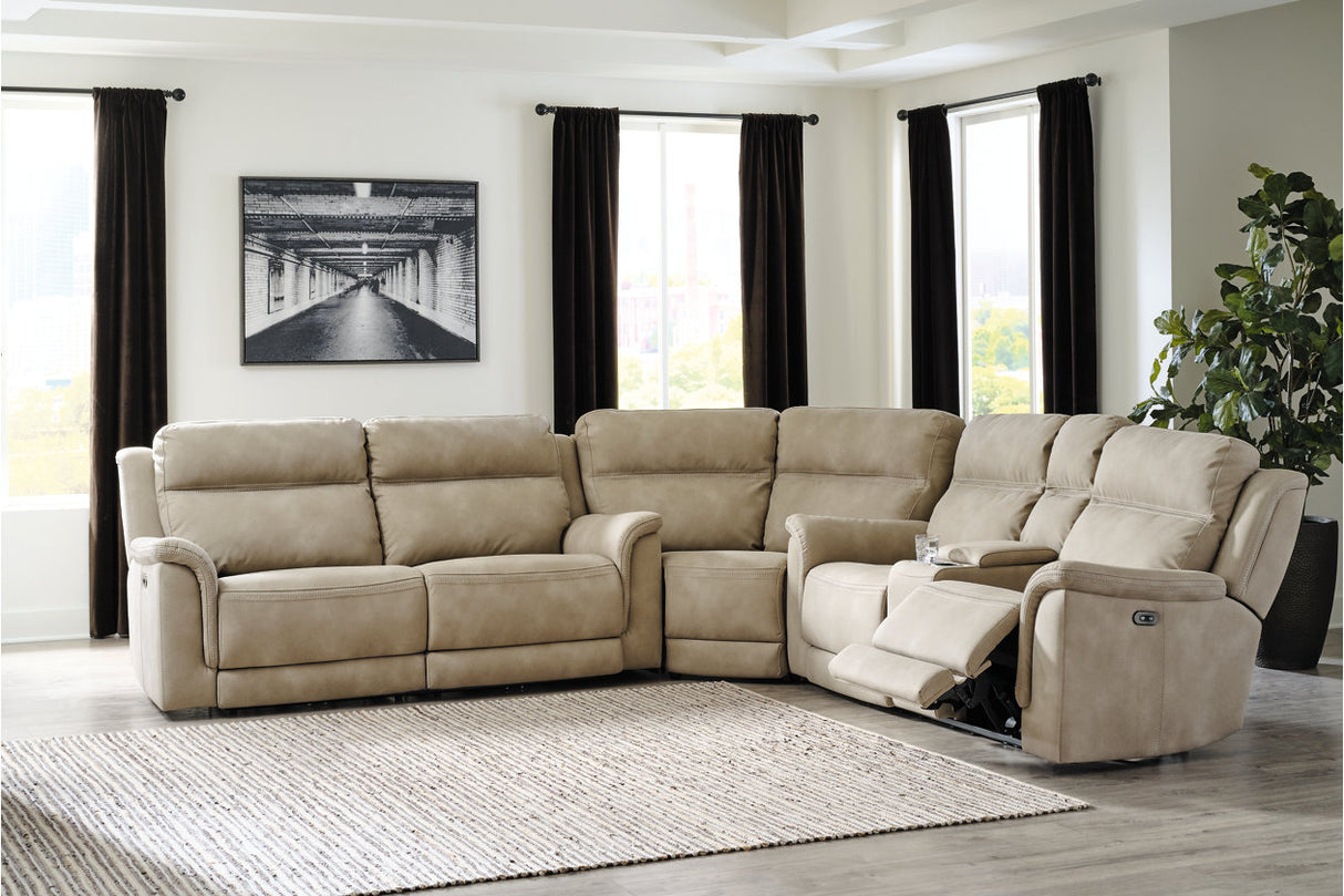 Next-Gen DuraPella Sand 3-Piece Power Reclining Sectional from Ashley - Luna Furniture