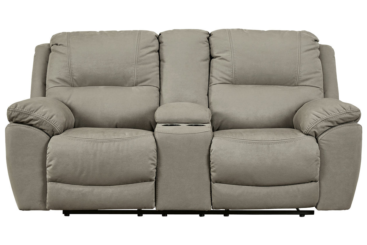 Next-Gen Gaucho Putty Power Reclining Loveseat with Console from Ashley Furniture - Luna Furniture