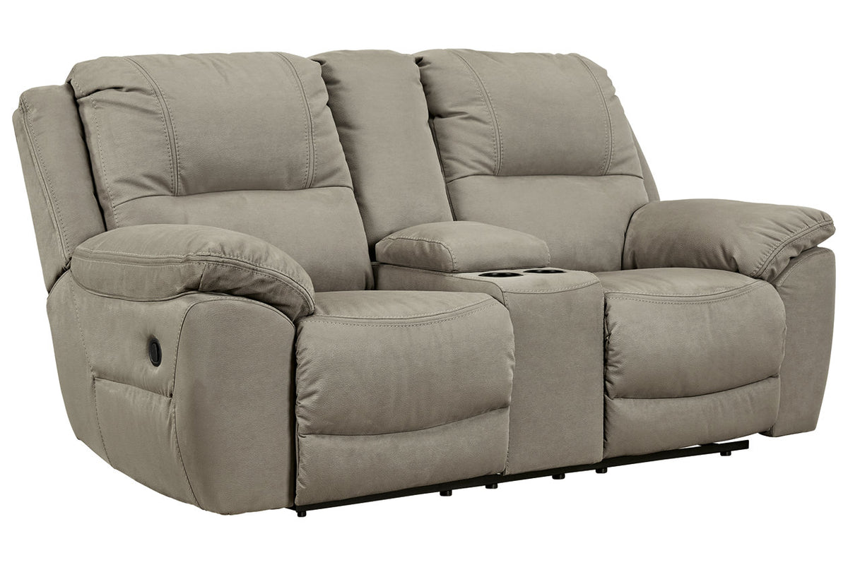 Next-Gen Gaucho Putty Reclining Loveseat with Console from Ashley Furniture - Luna Furniture