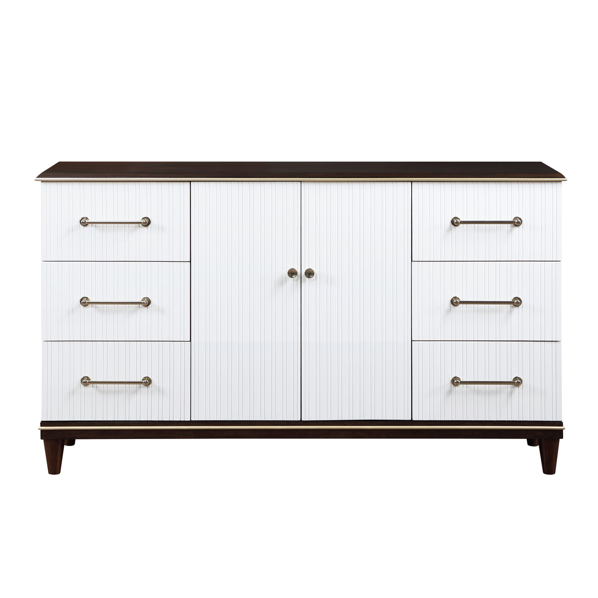 Niles White/Cherry Upholstered Panel Bedroom Set from Homelegance - Luna Furniture