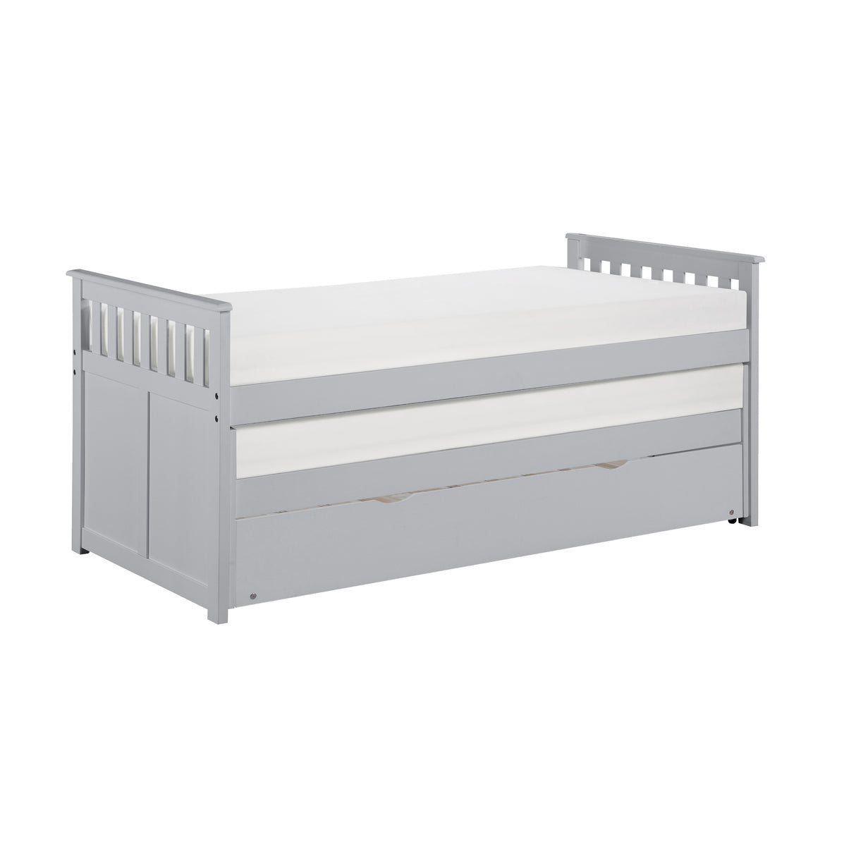 Orion Gray Twin/Twin Bed with Twin Trundle from Homelegance - Luna Furniture