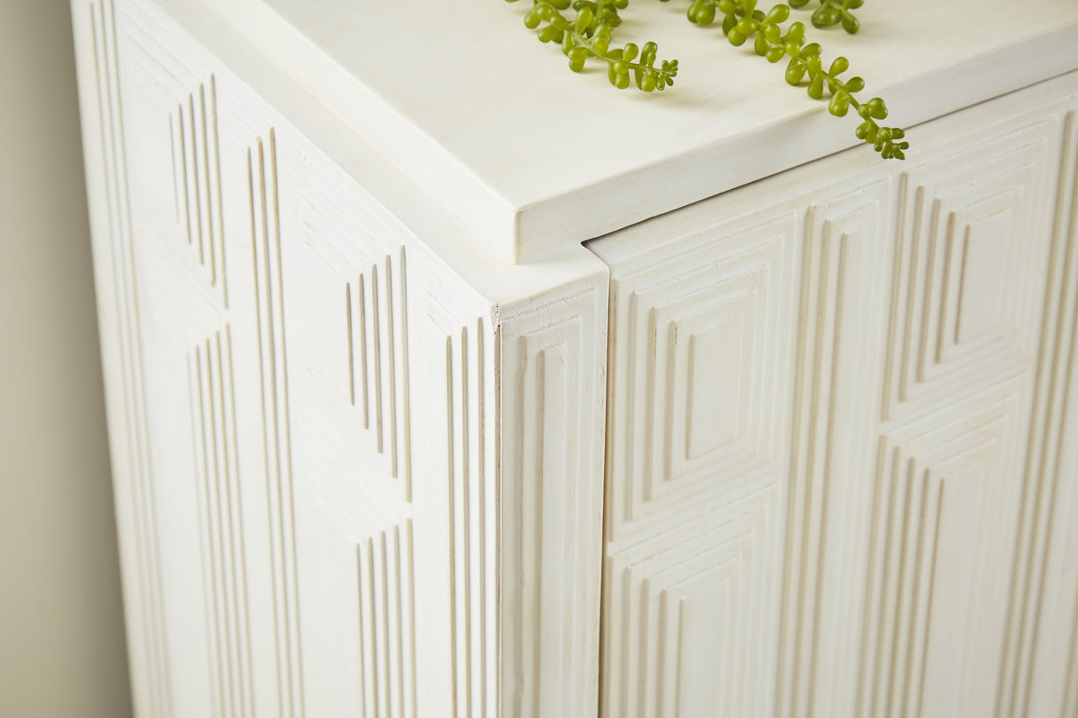 Ornawel Distressed White Accent Cabinet from Ashley - Luna Furniture