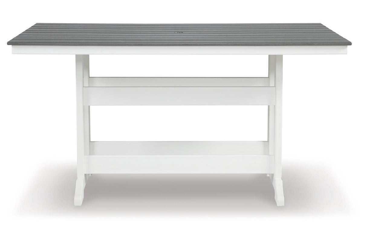 Transville Gray/White Outdoor Counter Height Dining Table from Ashley - Luna Furniture