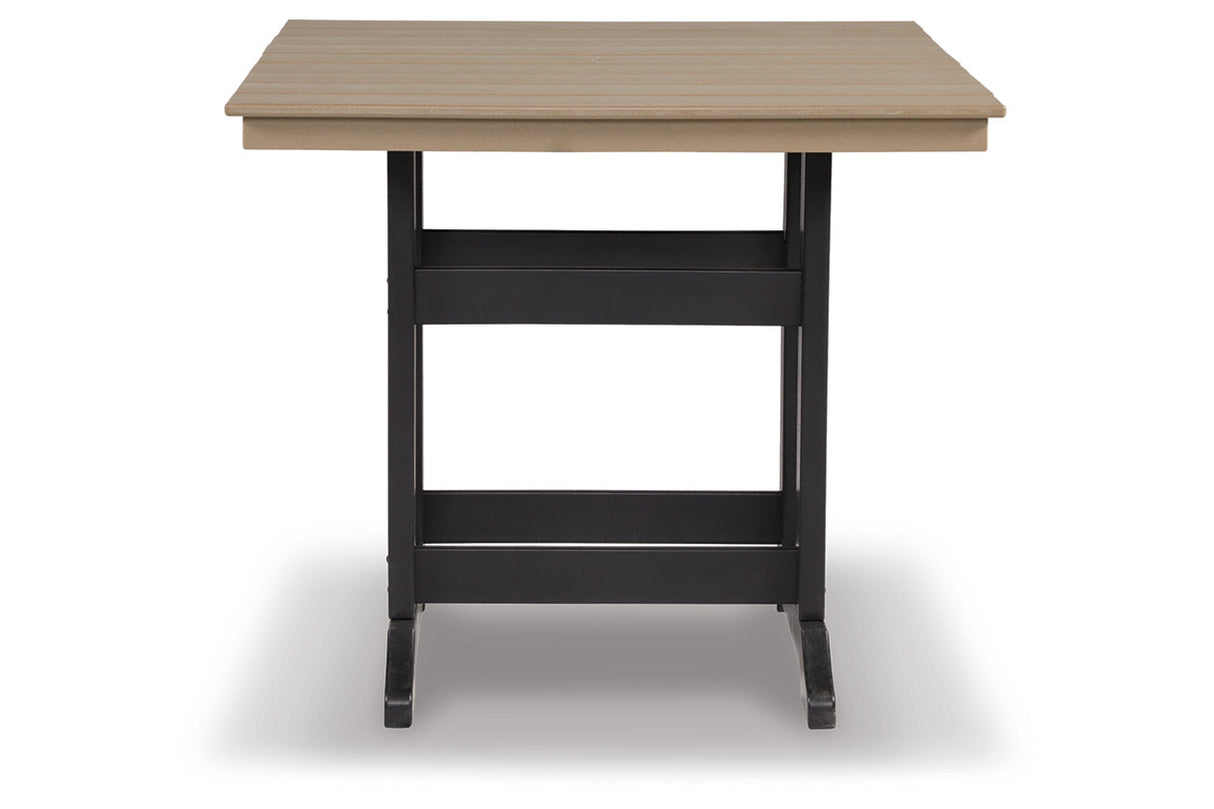 Fairen Trail Black/Driftwood Outdoor Counter Height Dining Table from Ashley - Luna Furniture