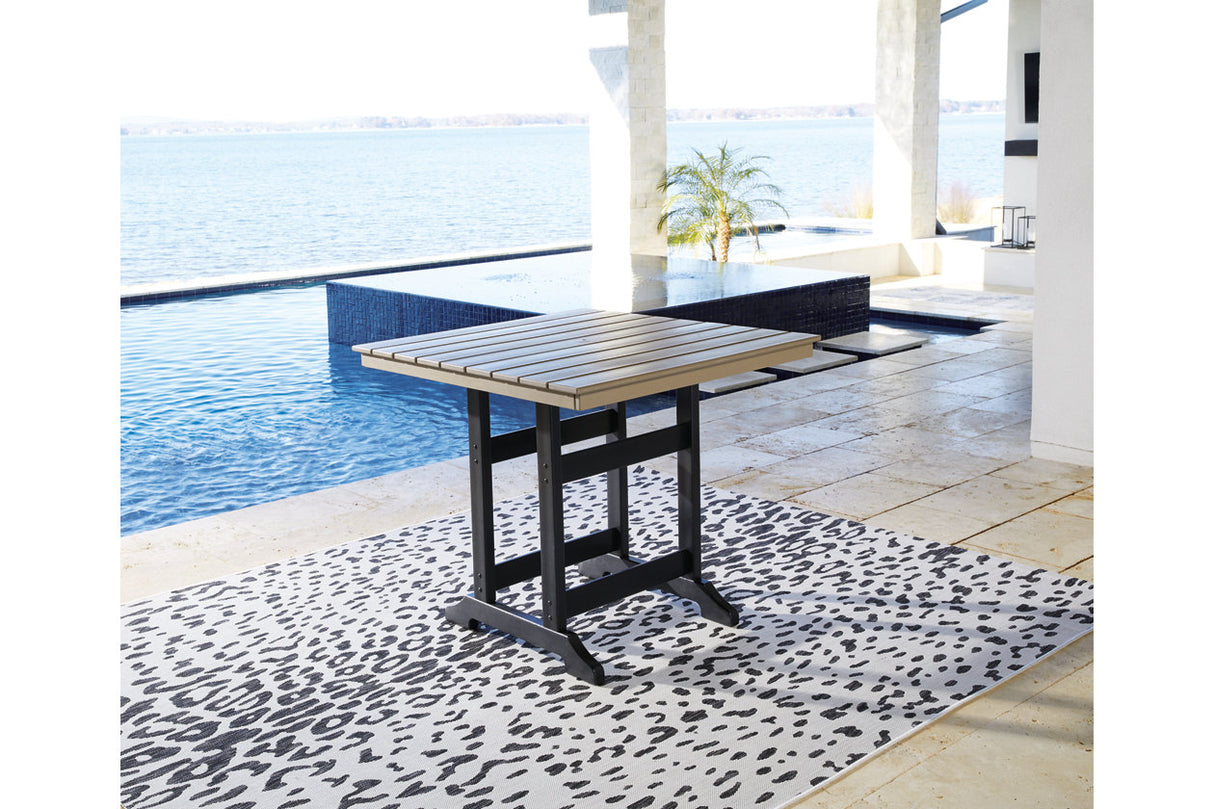 Fairen Trail Black/Driftwood Outdoor Counter Height Dining Table from Ashley - Luna Furniture