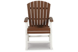 Genesis Bay Brown/White Outdoor Dining Arm Chair, Set of 2