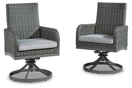 Elite Park Gray Swivel Chair with Cushion, Set of 2