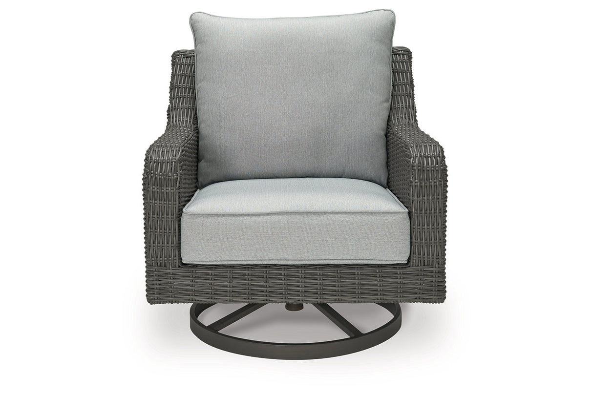Elite Park Gray Outdoor Swivel Lounge with Cushion from Ashley - Luna Furniture