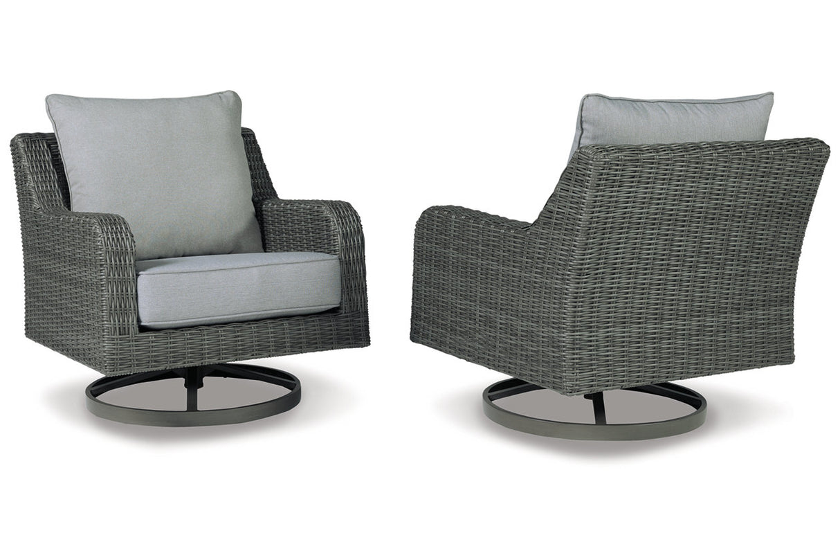 Elite Park Gray Outdoor Swivel Lounge with Cushion from Ashley - Luna Furniture