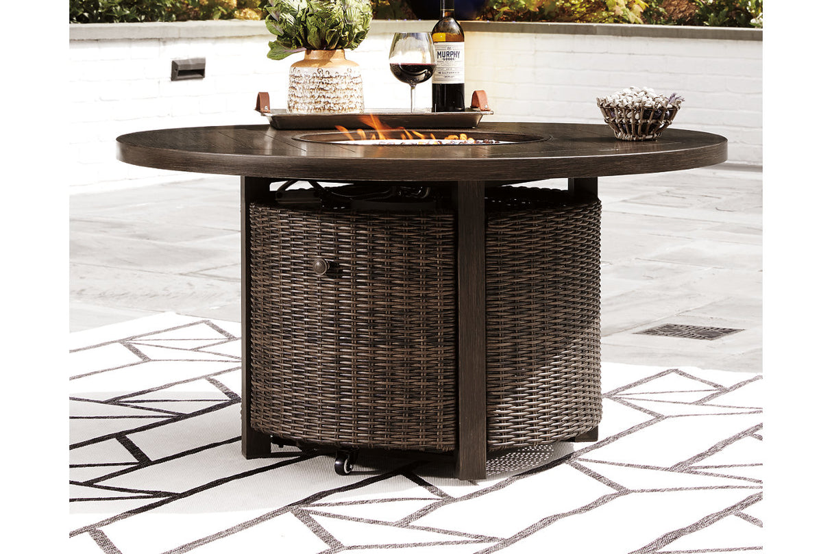 Paradise Trail Medium Brown Fire Pit Table from Ashley - Luna Furniture