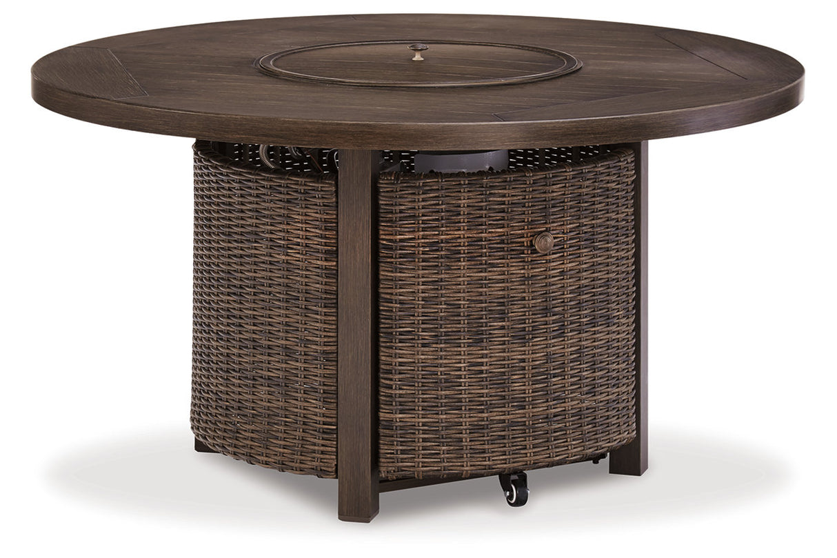 Paradise Trail Medium Brown Fire Pit Table from Ashley - Luna Furniture