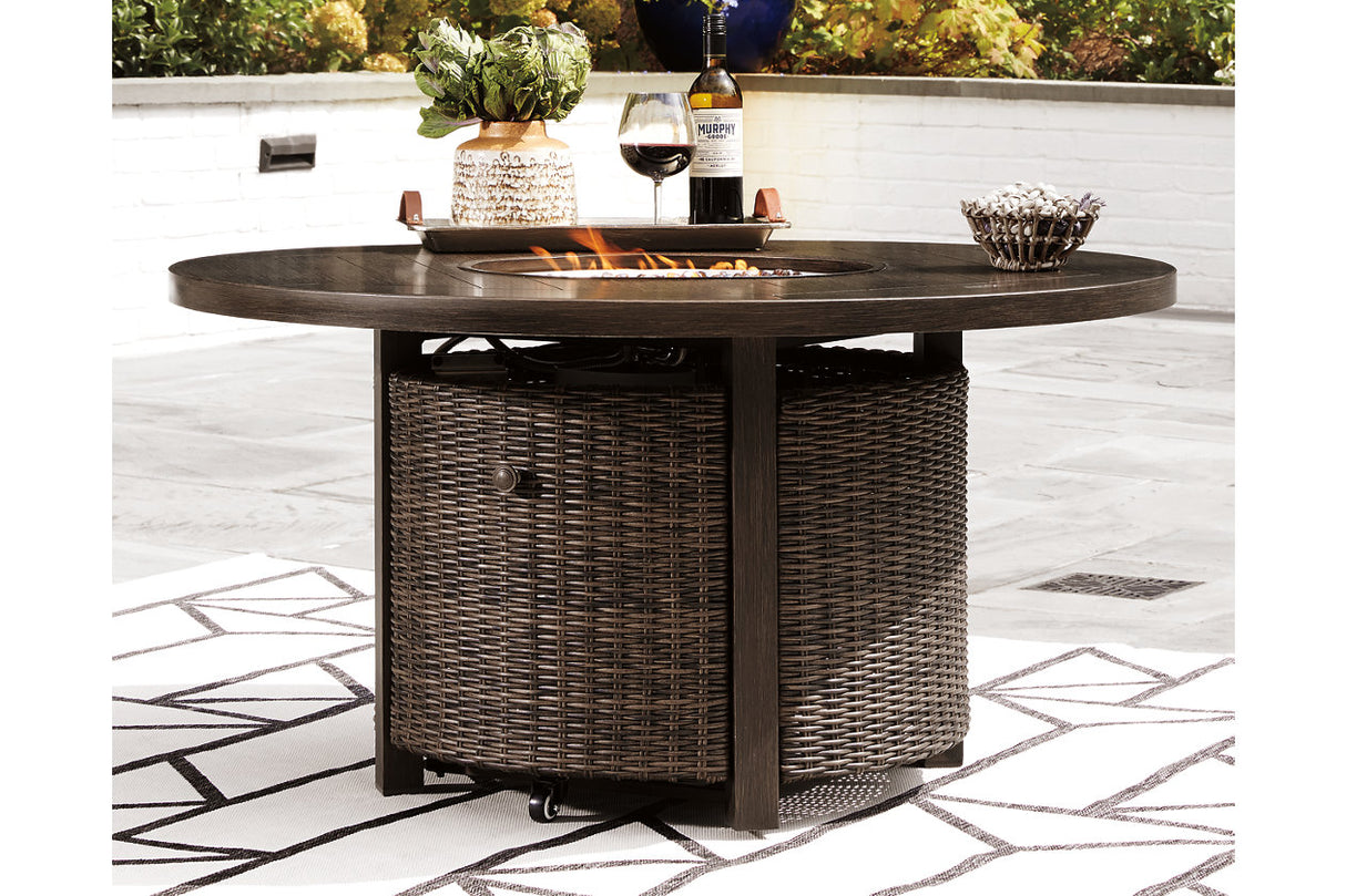 Paradise Trail Medium Brown Fire Pit Table from Ashley - Luna Furniture