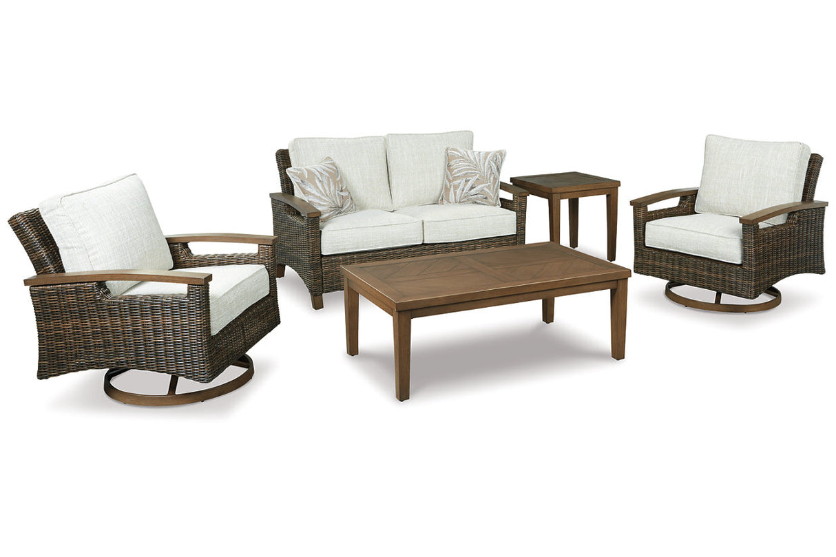 Paradise Trail Medium Brown Loveseat with Cushion from Ashley - Luna Furniture