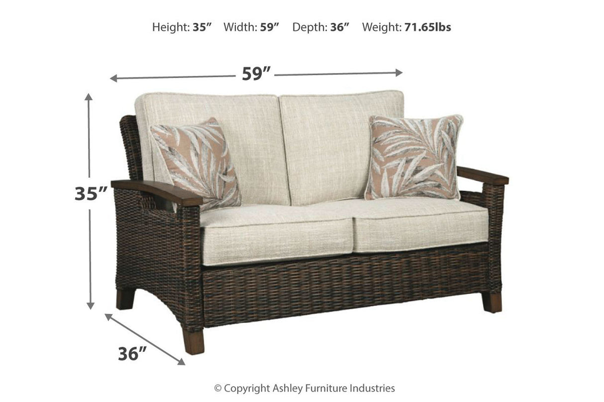 Paradise Trail Medium Brown Loveseat with Cushion from Ashley - Luna Furniture