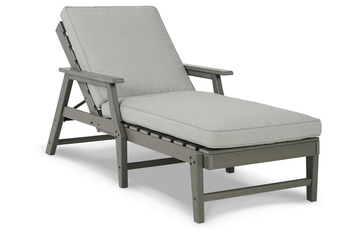 Visola Gray Chaise Lounge with Cushion from Ashley - Luna Furniture