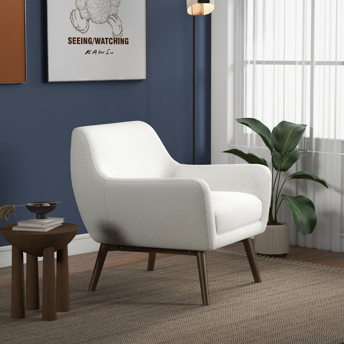 Panom White Boucle Lounge Chair from Ashcroft Furniture - Luna Furniture