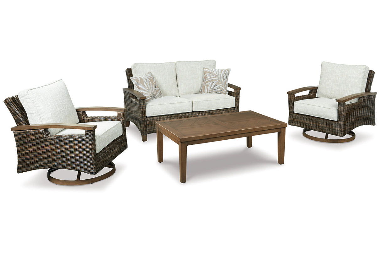 Paradise Trail Medium Brown Loveseat with Cushion from Ashley - Luna Furniture