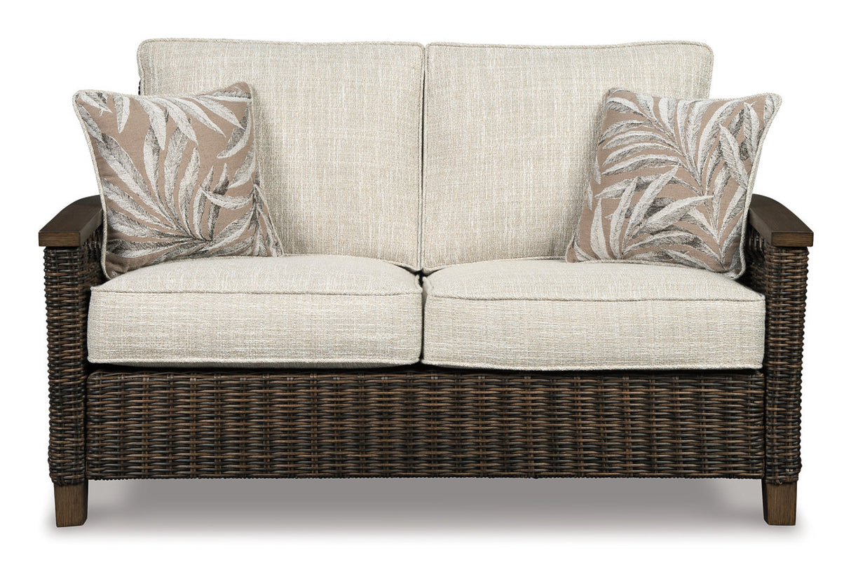 Paradise Trail Medium Brown Loveseat with Cushion from Ashley - Luna Furniture