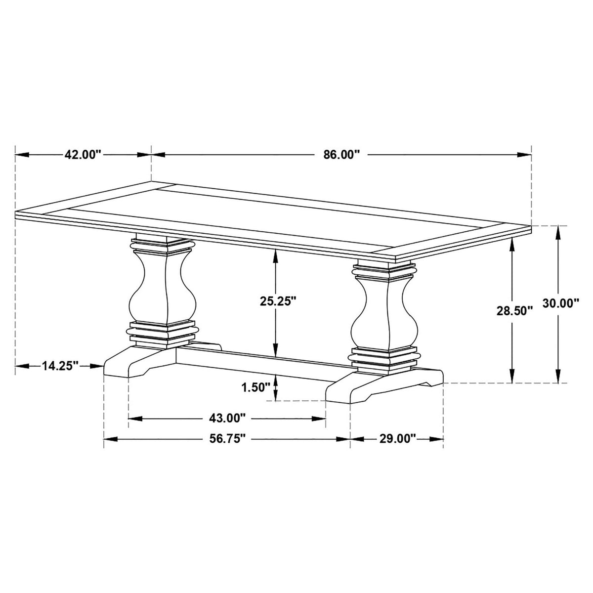 Parkins Espresso and White 5-Piece Traditional Rustic Dining Set from Coaster - Luna Furniture