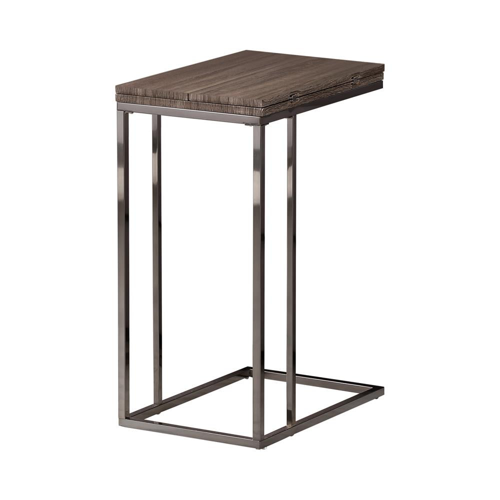 Pedro Weathered Gray and Black Expandable Top Accent Table from Coaster - Luna Furniture