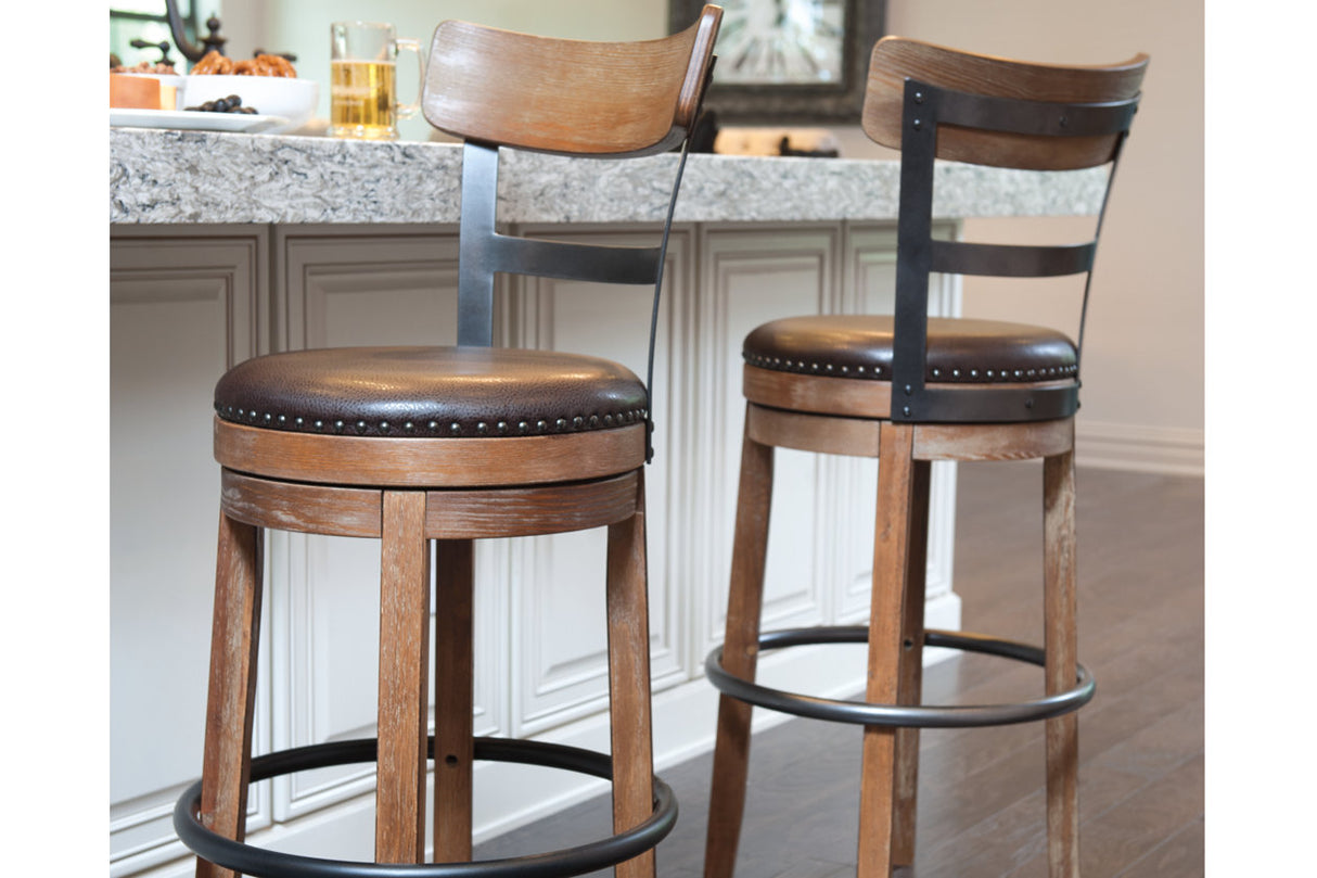Pinnadel Light Brown Bar Height Barstool from Ashley Furniture - Luna Furniture