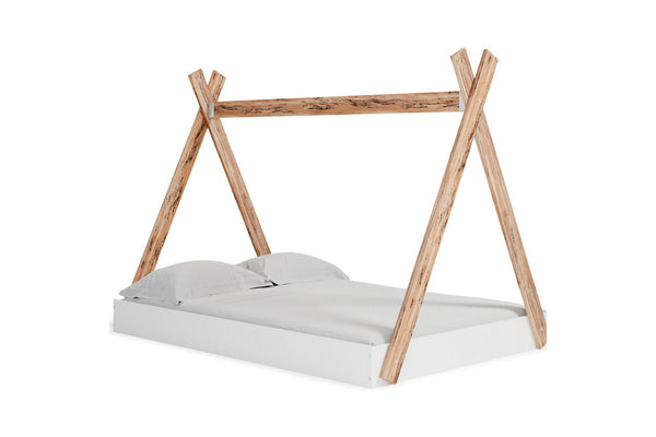 Piperton Two-tone Brown/White Full Tent Bed