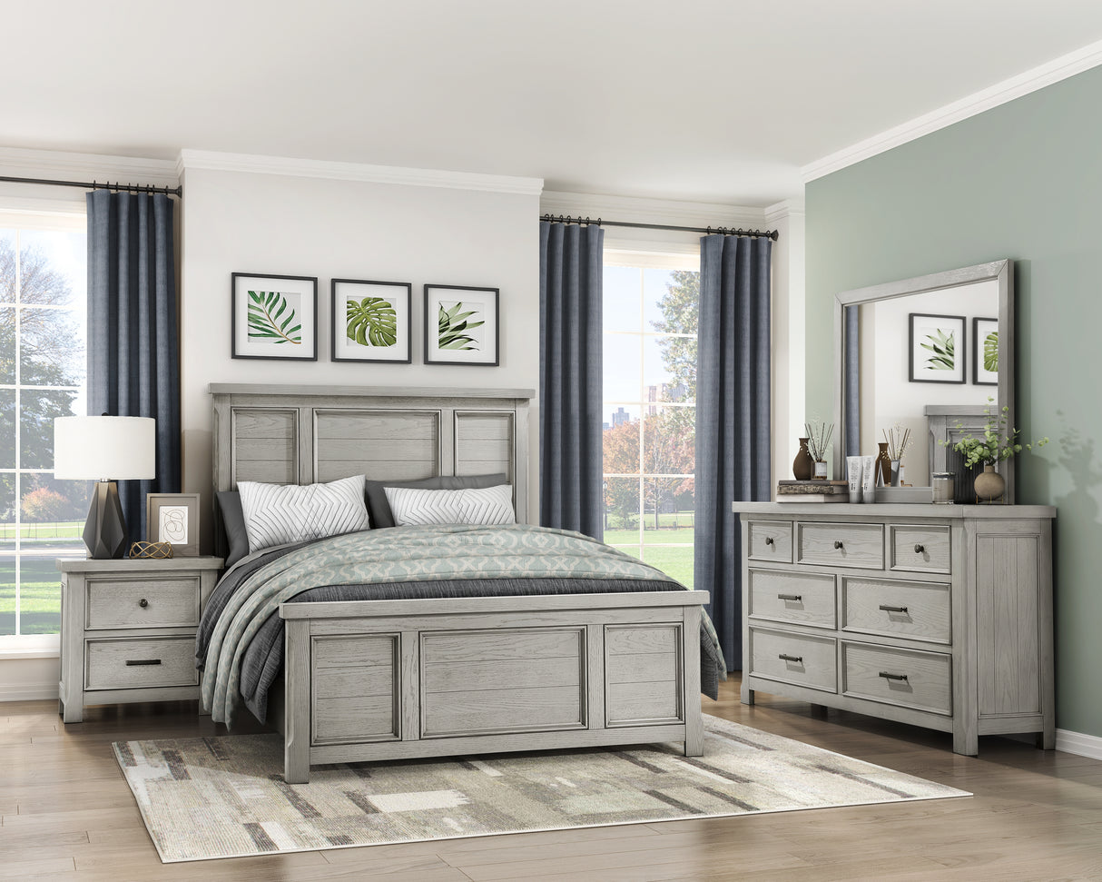 Providence Light Gray King Panel Bed from Homelegance - Luna Furniture