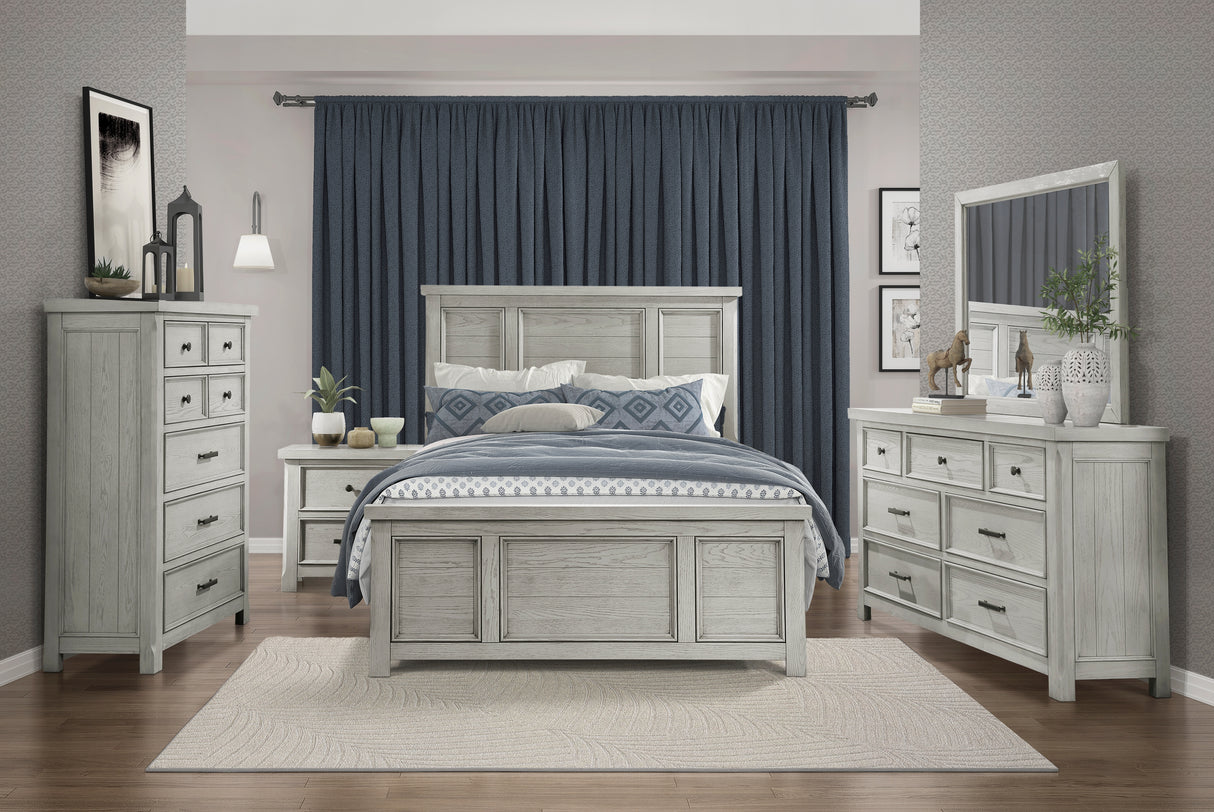 Providence Light Gray King Panel Bed from Homelegance - Luna Furniture