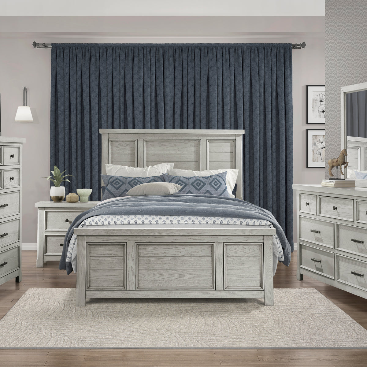 Providence Light Gray Panel Bedroom Set – Luna Furniture