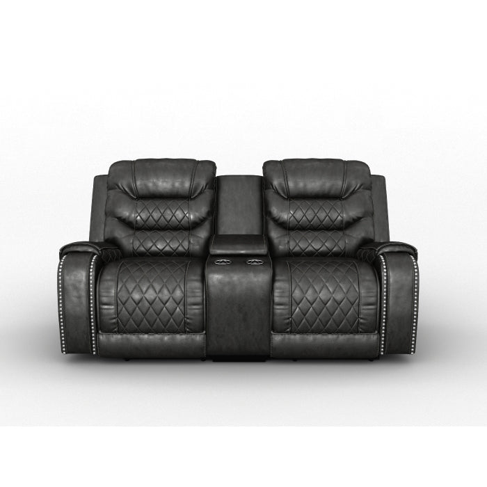 Putnam Gray Power Double Reclining Loveseat from Homelegance - Luna Furniture