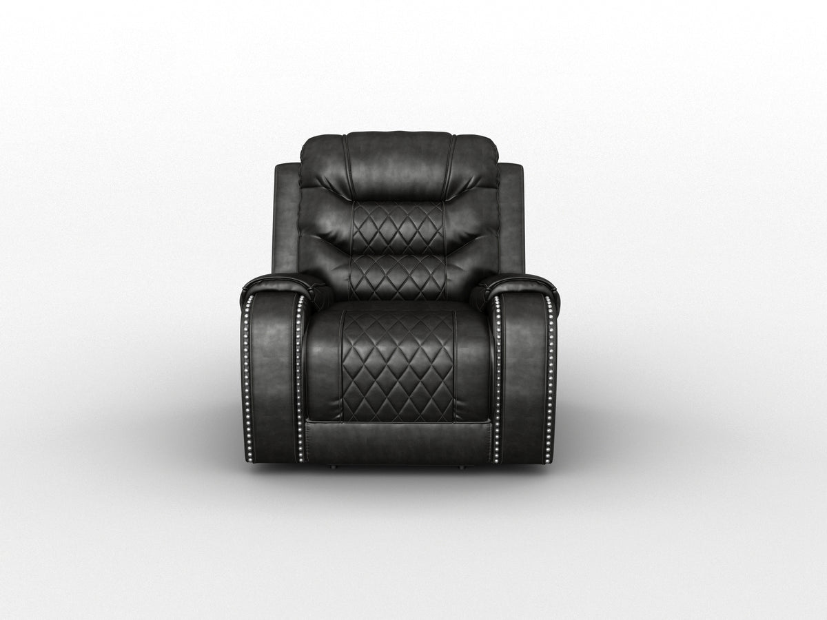 Putnam Gray Power Reclining Chair from Homelegance - Luna Furniture