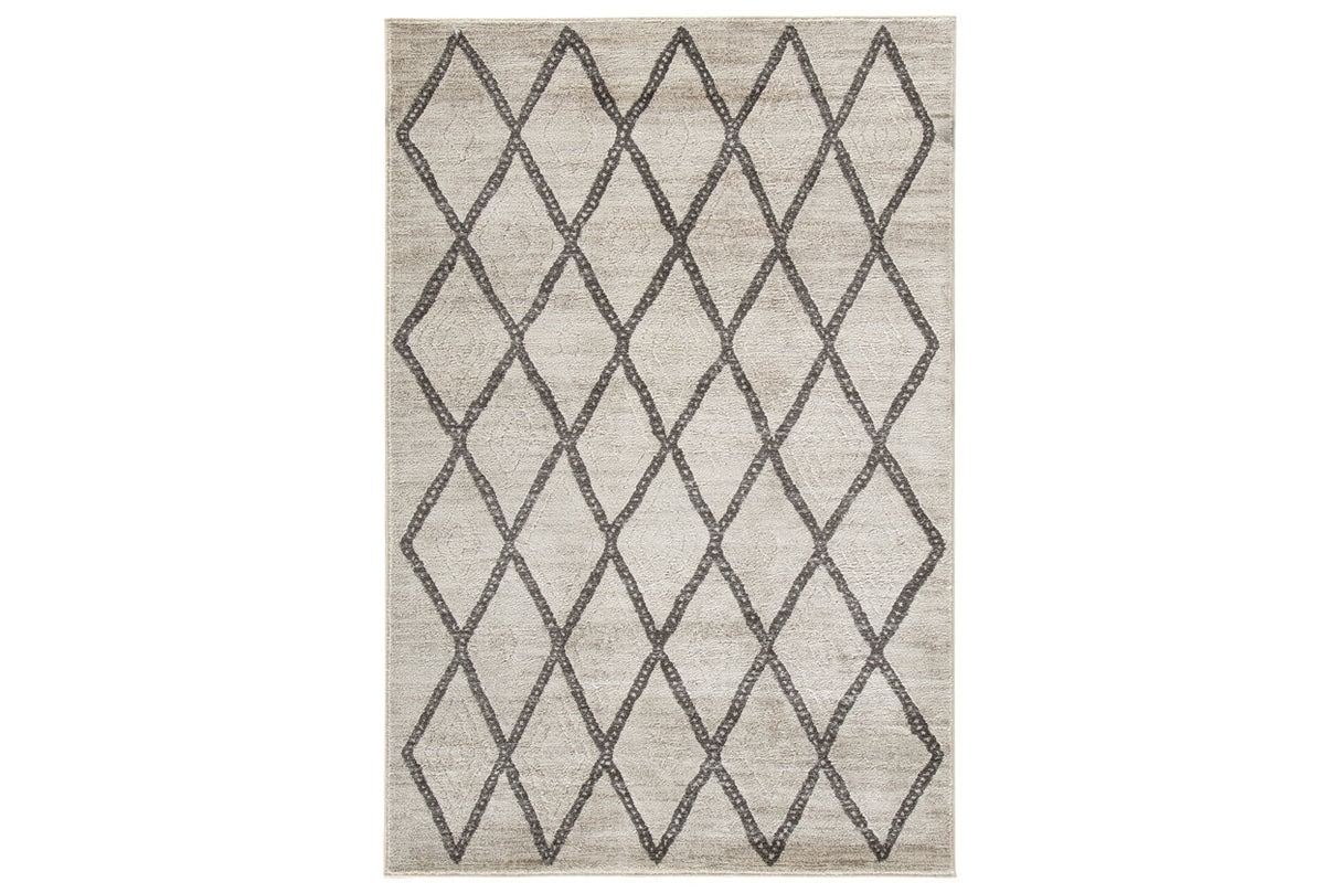 Jarmo Cream/Gray 5' x 7' Rug from Ashley - Luna Furniture