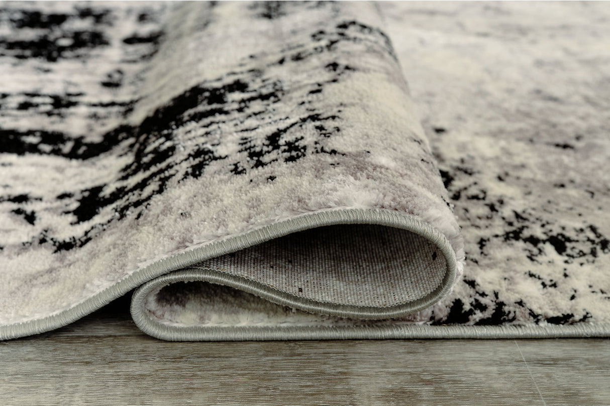 Zekeman Black/Cream/Gray Medium Rug from Ashley - Luna Furniture