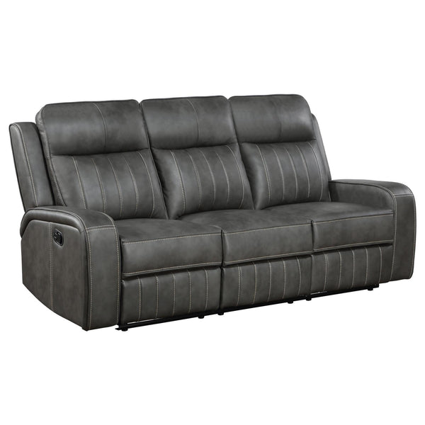 Raelynn Gray Upholstered Motion Reclining Sofa