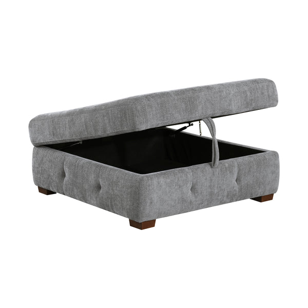 Raife Gray Storage Ottoman
