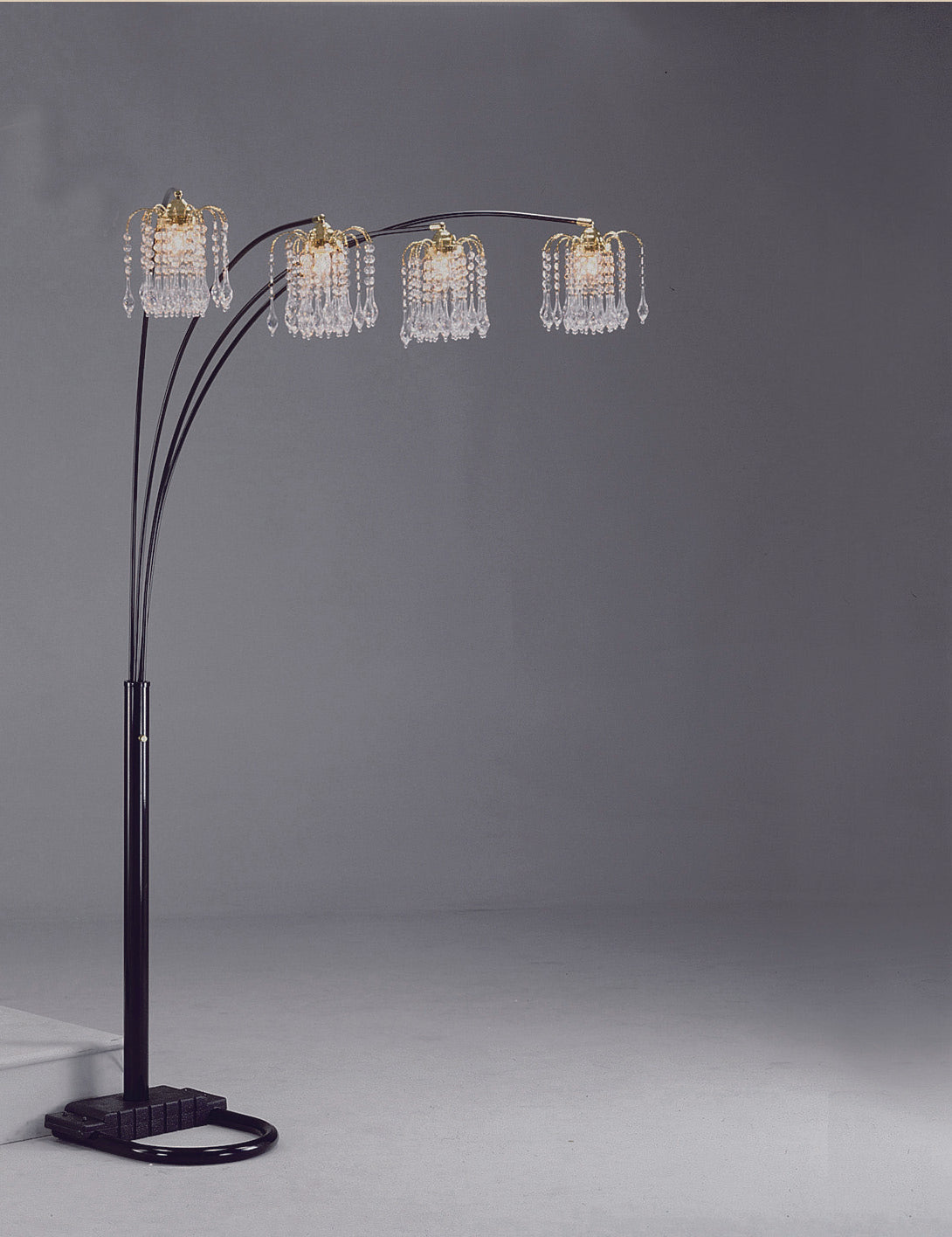 Rain Drop Arc Black 84" Floor Lamp from Crown Mark - Luna Furniture