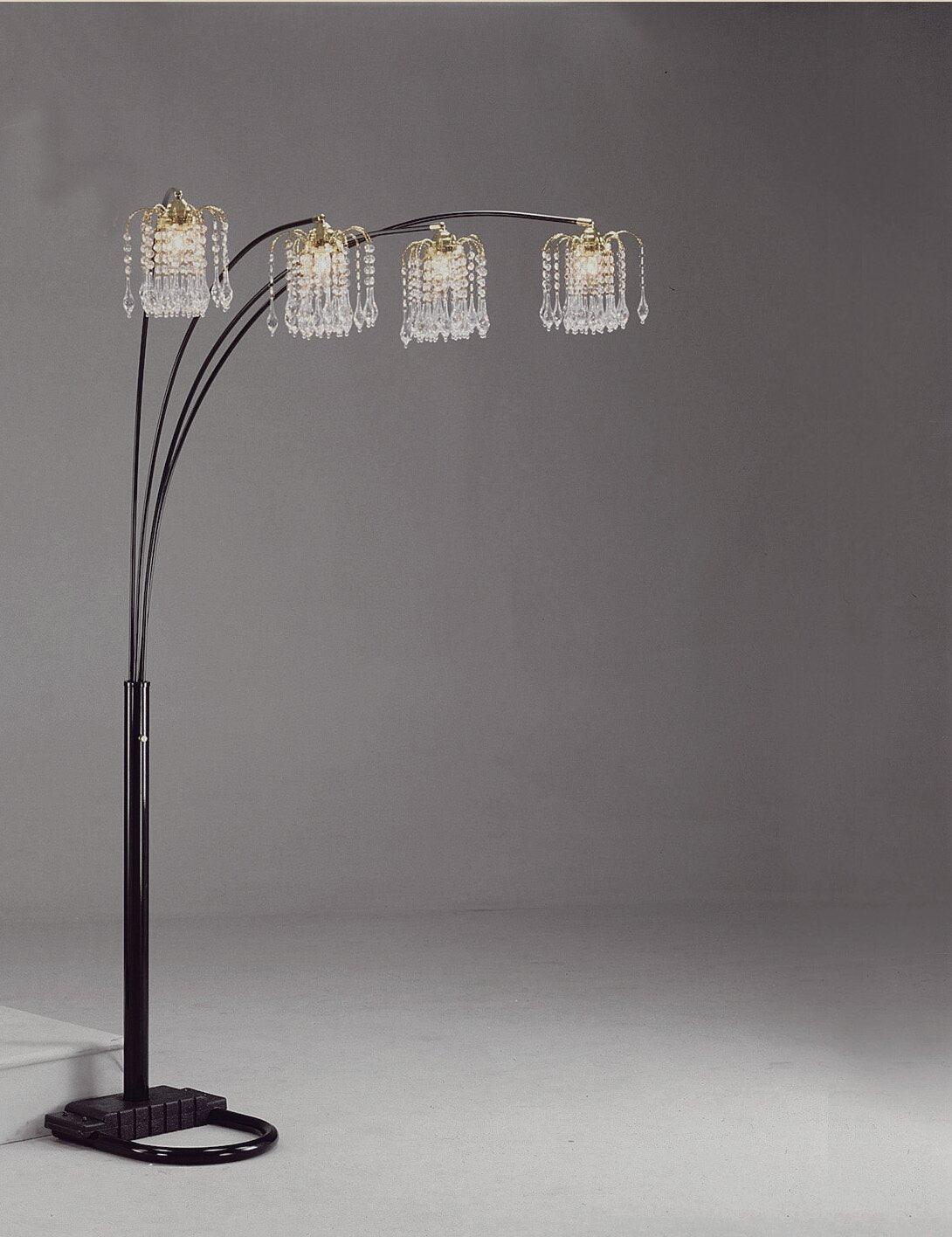 Rain Drop Arc Black 84" Floor Lamp from Crown Mark - Luna Furniture
