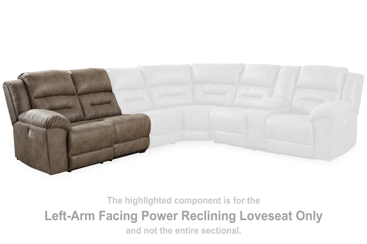 Ravenel Fossil Left-Arm Facing Power Reclining Loveseat from Ashley Furniture - Luna Furniture