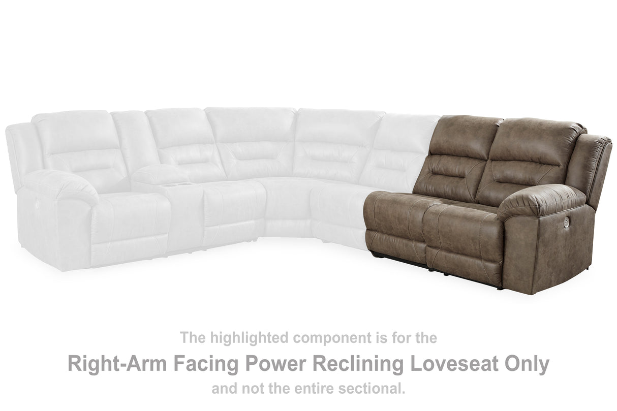 Ravenel Fossil Right-Arm Facing Power Reclining Loveseat from Ashley Furniture - Luna Furniture