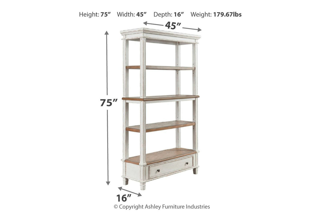 Realyn Brown/White 75" Bookcase from Ashley - Luna Furniture