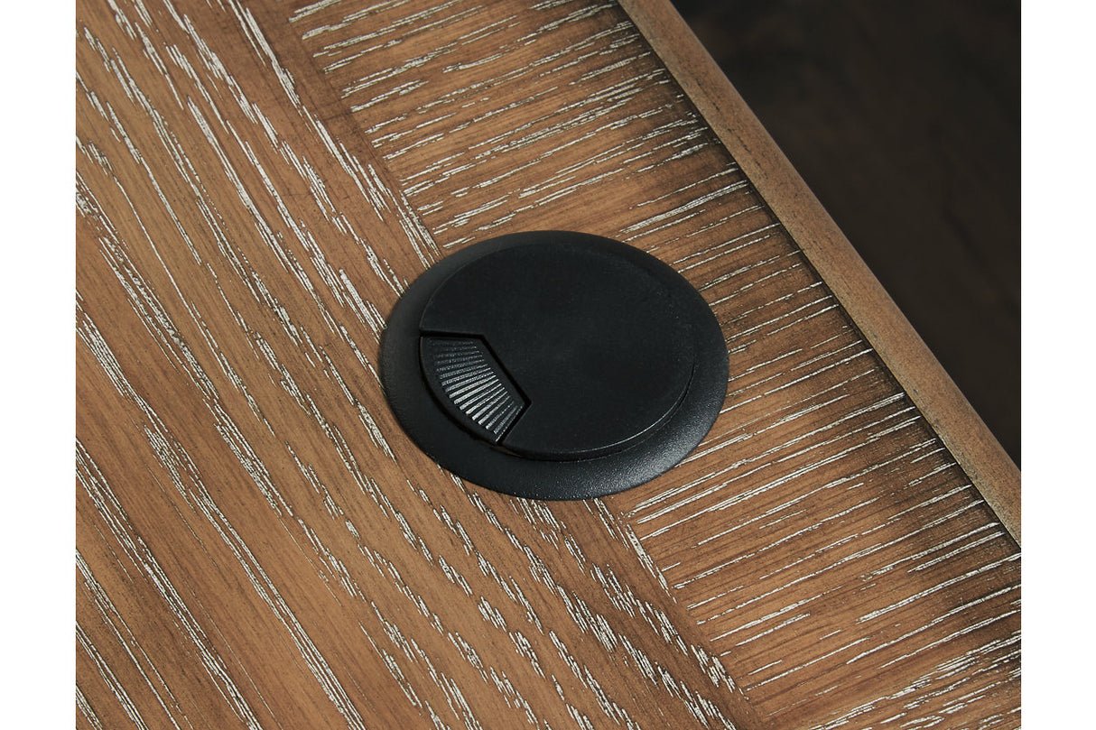 Realyn White/Brown 2-Piece Home Office Desk from Ashley Furniture - Luna Furniture