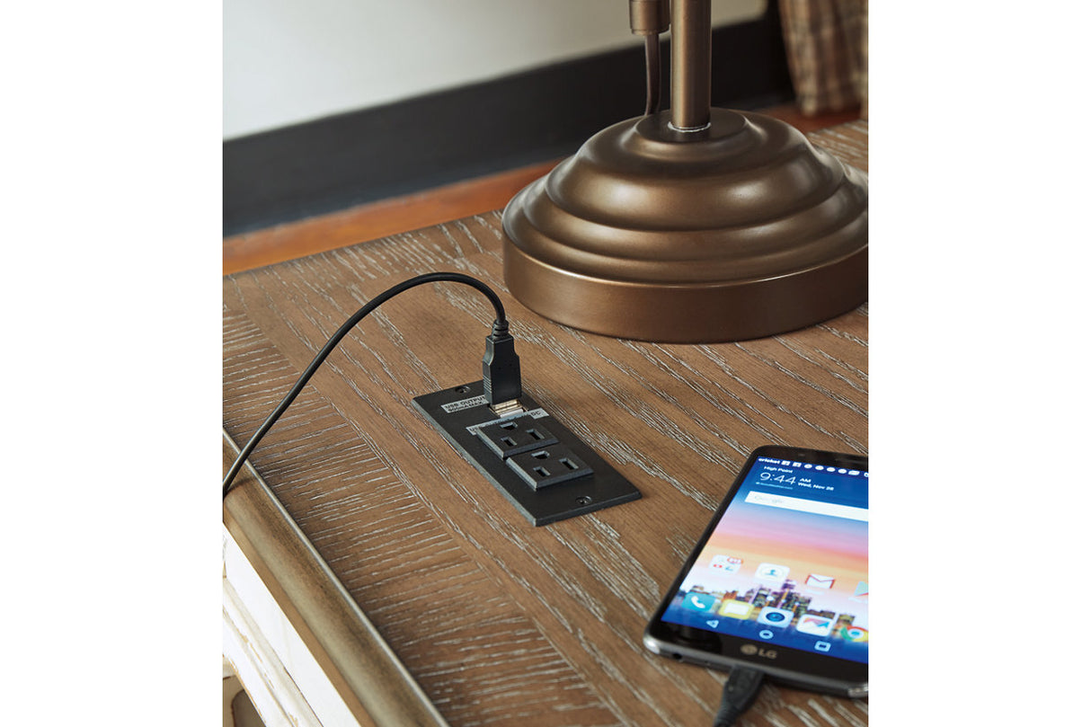 Realyn White/Brown Home Office Lift Top Desk from Ashley - Luna Furniture