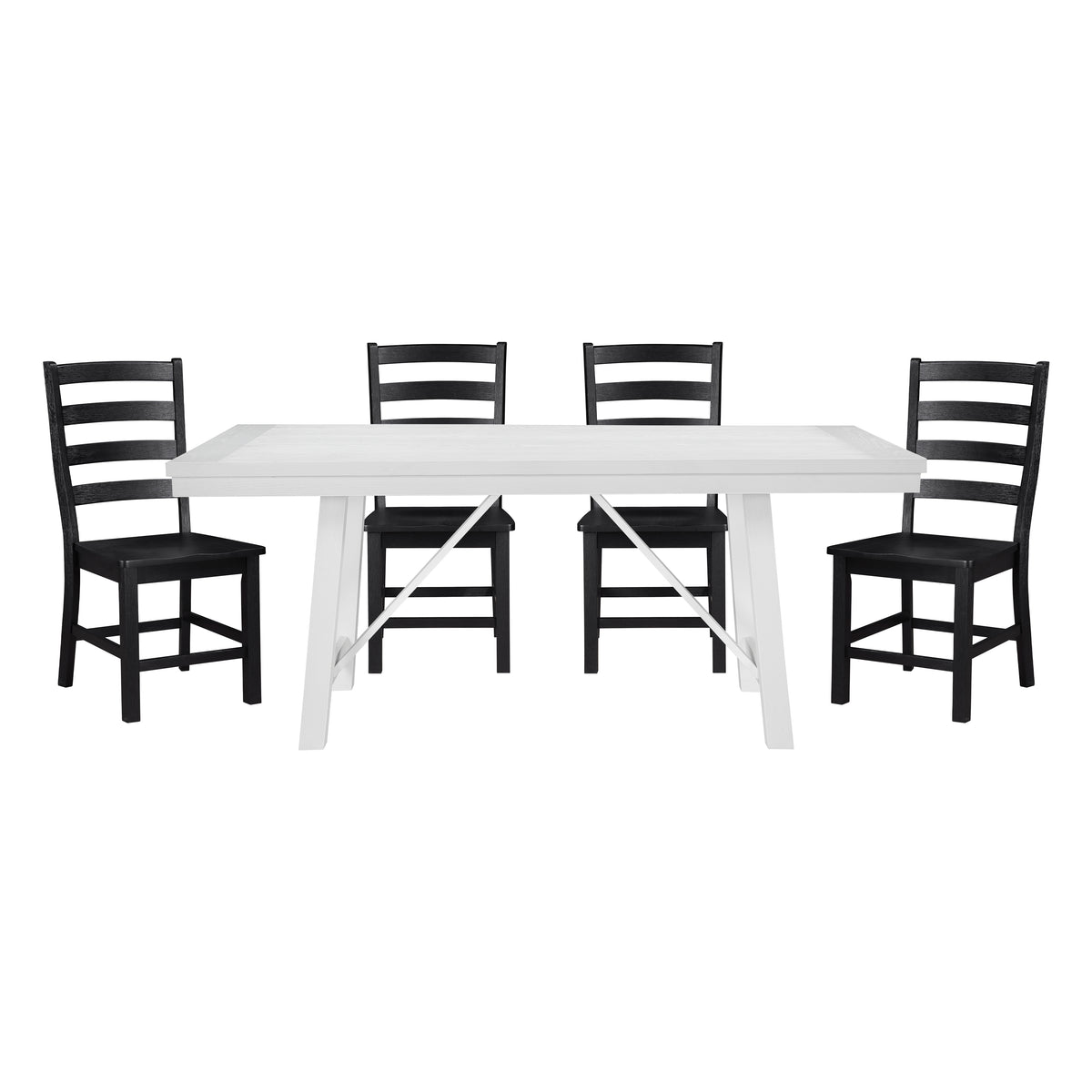 Redmond White/Black 72" Dining Set from Homelegance - Luna Furniture