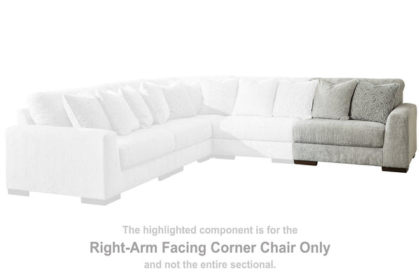 Regent Park Pewter Right-Arm Facing Corner Chair