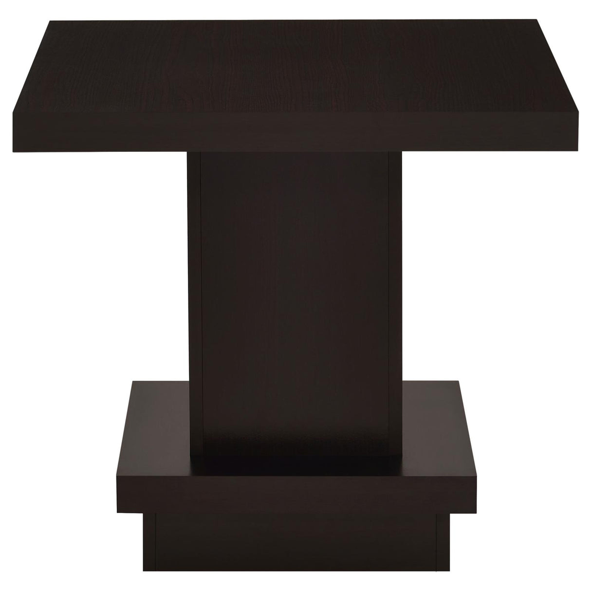 Reston Cappuccino Pedestal Square End Table from Coaster - Luna Furniture