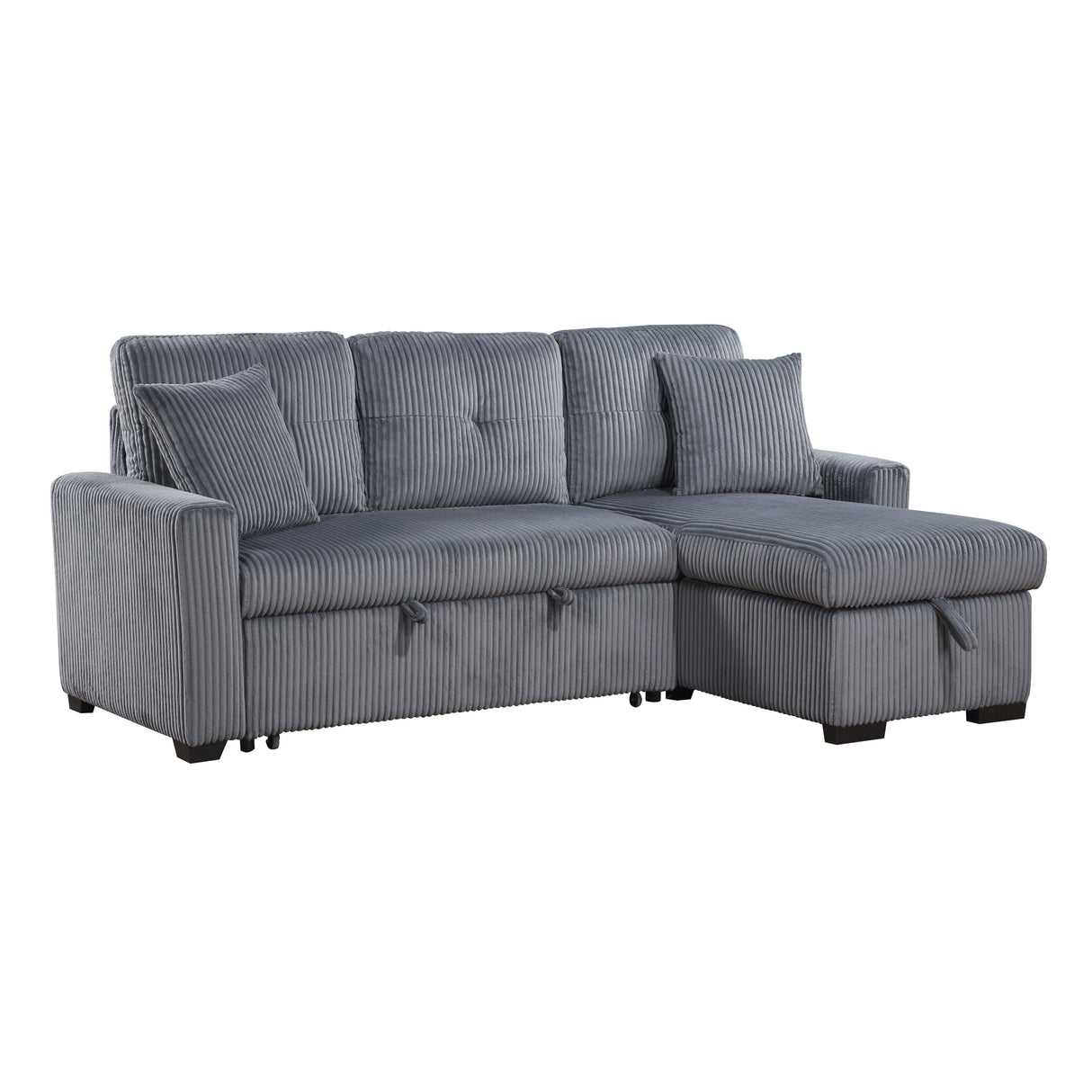 Rhett Dark Gray 3-Piece Reversible Sectional with Pull-out Bed and Hidden Storage from Homelegance - Luna Furniture