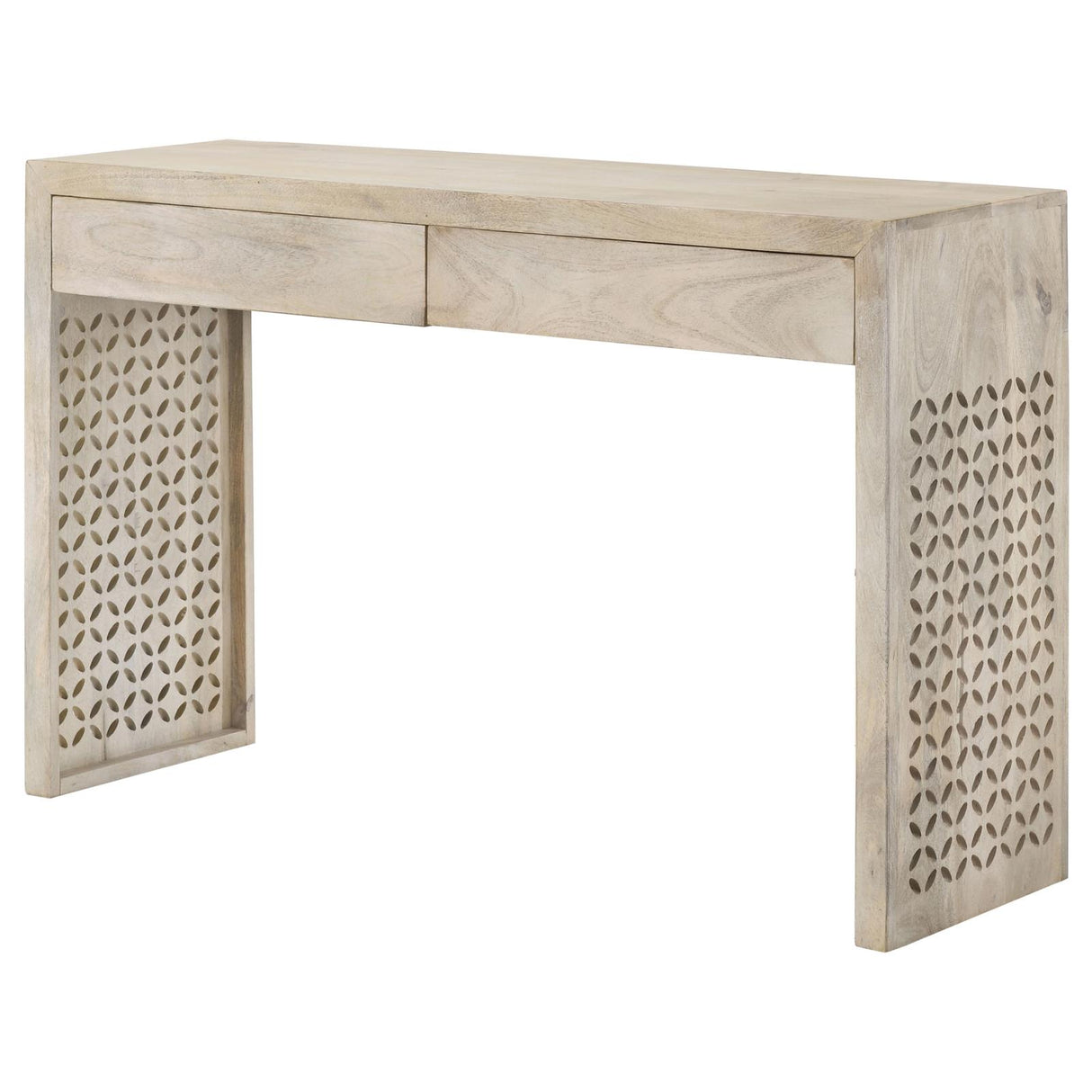 Rickman White Washed Rectangular 2-Drawer Console Table from Coaster - Luna Furniture